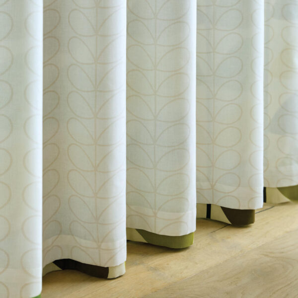 Multi Stem Fern-Ochre Curtains Lined Image Orla Kiely