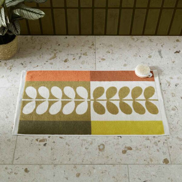 Orla Kiely Stem Check Hazel and Ochre Bath Mat