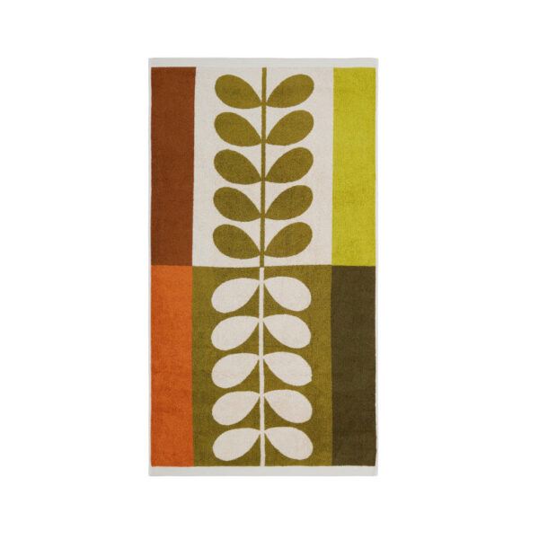 Orla Kiely Stem Check Hazel and Ochre Towel