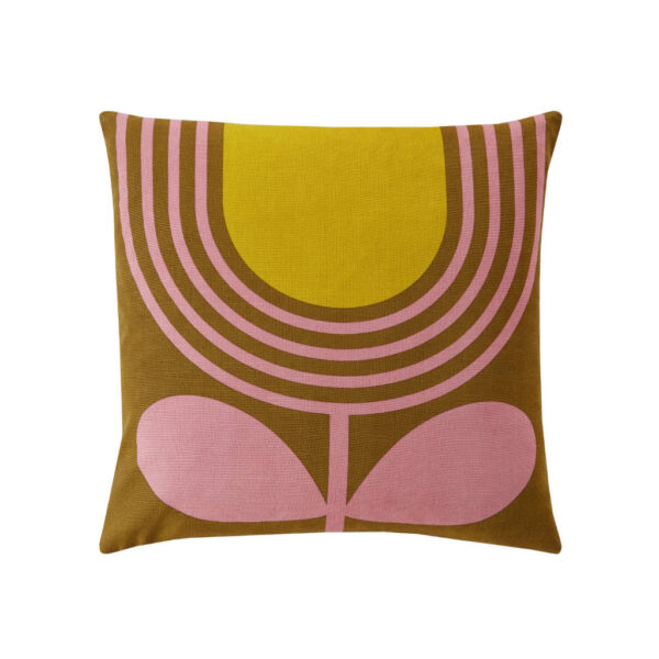 Orla Kiely Striped Tulip Pink and Ochre Cushion