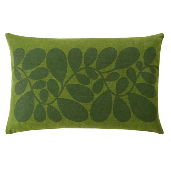 Orla Kiely Sycamore Stripe Dill Green Cushion Reverse