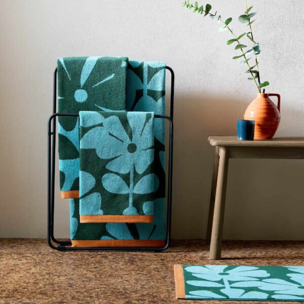 Orla Kiely Blue Lagoon Bathroom Towels