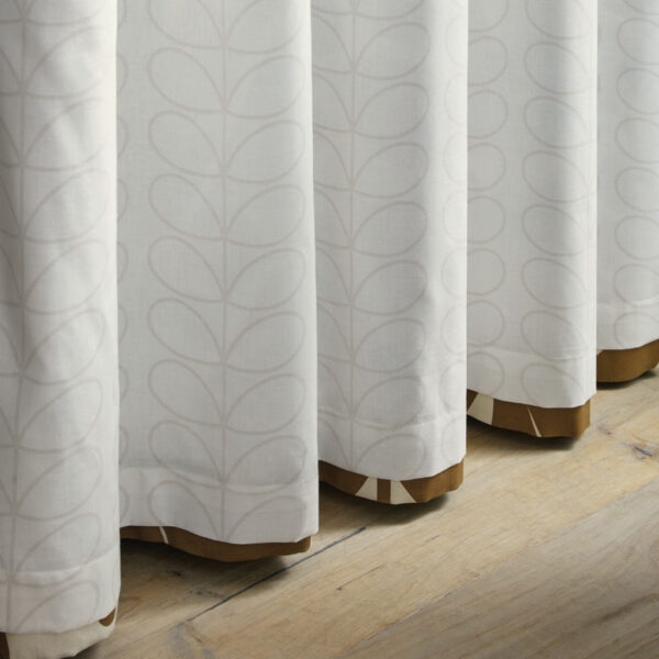 Wildflower Lined Eyelet Curtains In Coffee Orla Kiely