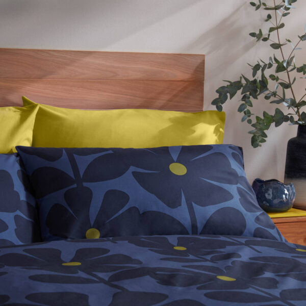 Orla Kiely Wildflower Indigo Bedding Close Up