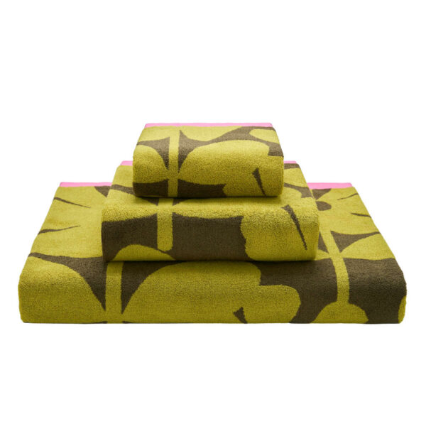 Orla Kiely Wildflower Yellow Ochre Towel Bale