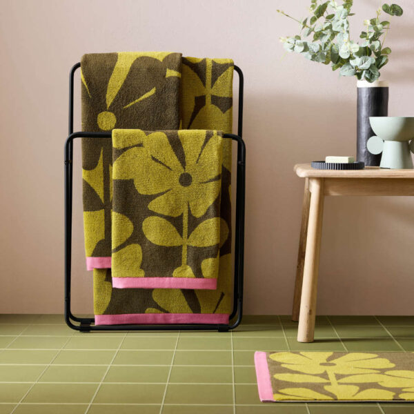 Orla Kiely Yellow Ochre Towels