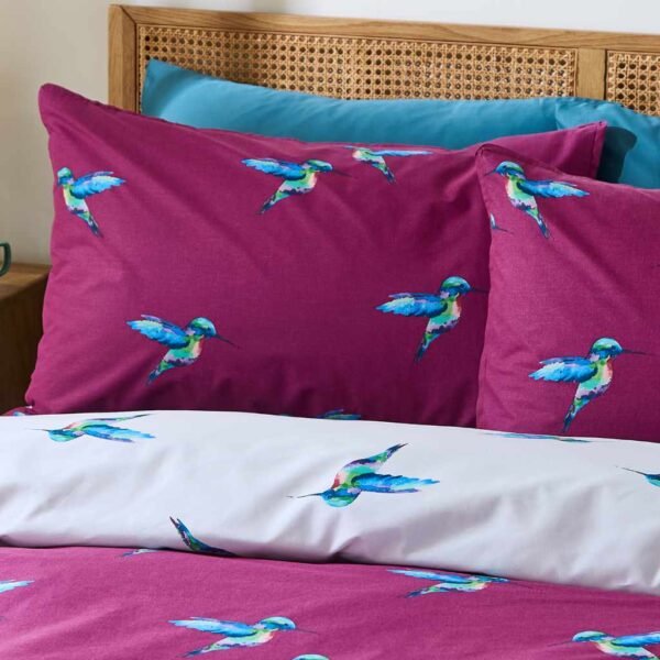 Their Nibs Hummingbird Plum Pillowcases