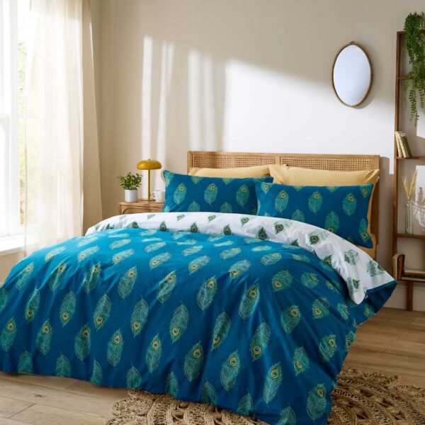 Peacock Feather Bedding Range in Teal By Their Nibs