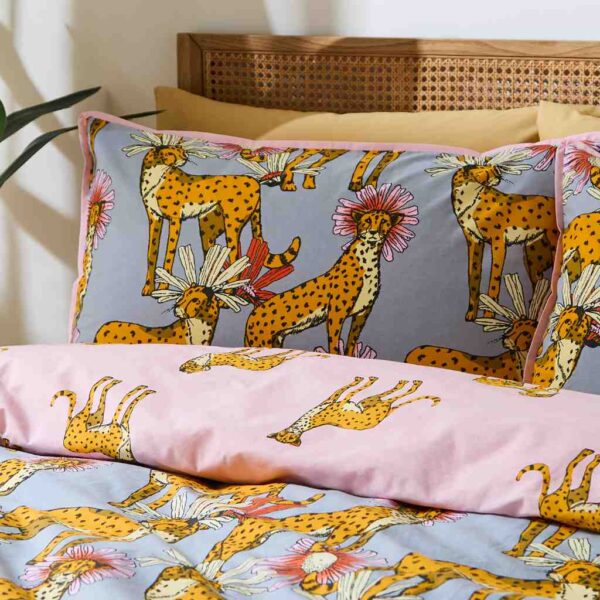 Their Nibs Untamed Cheetah Grey Safari Pillowcases
