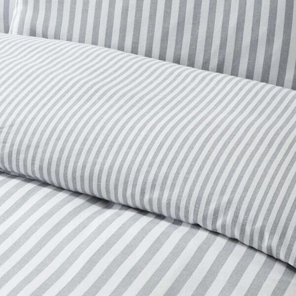 Brushed Stripe Silver Bedding Lansfield Detail Image