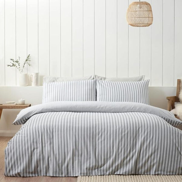Brushed Stripe Silver Bedding Lansfield Main Image