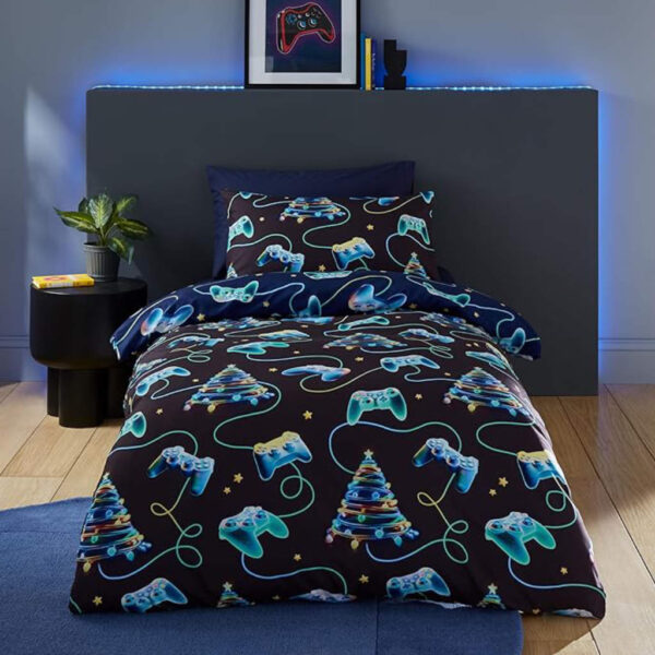 Christmas Gamer Navy Bedding Lansfield Main Image