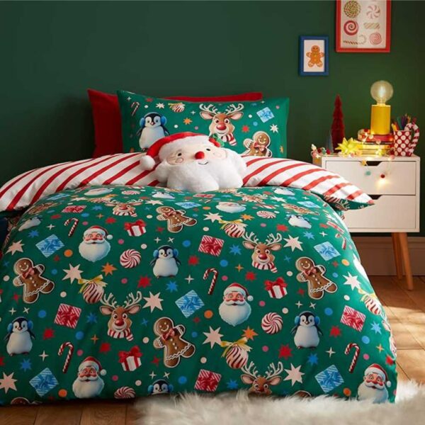 Christmas Icons Green Bedding Lansfield Main Image