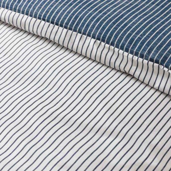 Oxford Pinstripe Navy Bedding Lansfield Detail Image