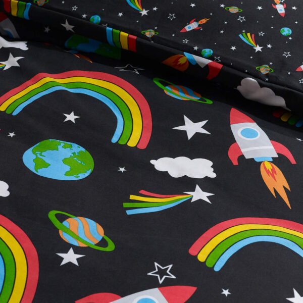 Rainbow Rockets Children's Bedding Lansfield Detail Image