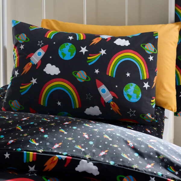 Rainbow Rockets Children's Bedding Lansfield Pillowcase Image