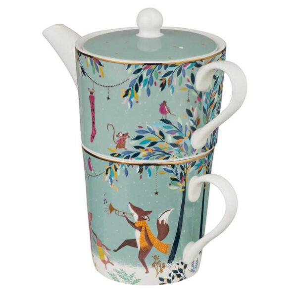 Sara Miller Christmas Woodland Tales Tea For One Cut Out Image