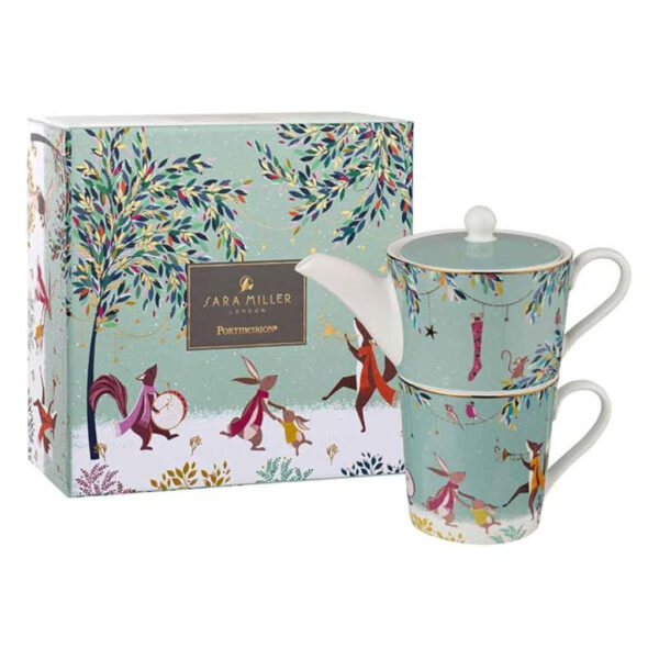 Sara Miller Christmas Woodland Tales Tea For One Gift Boxed Image