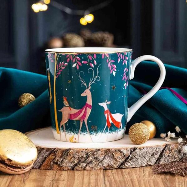 Sara Miller Woodland Tales Deer and Robin Mug