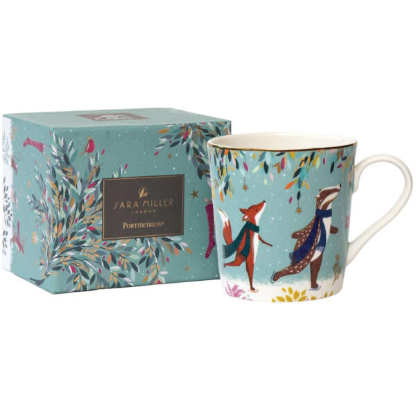 Sara Miller Woodland Tales Skaters Mug With Gift Box