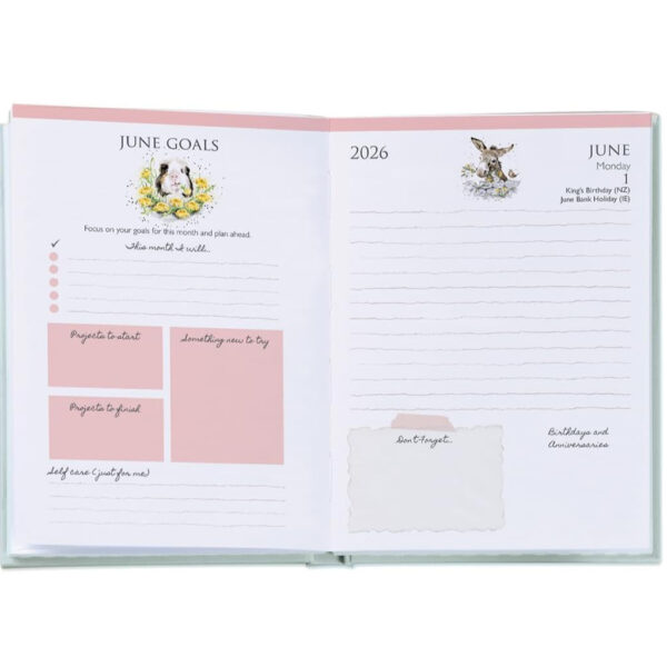 Wrendale 2026 Desk Diary Open