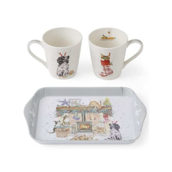 Wrendale Christmas No Place Like Home Mug & Tray Set Main Image