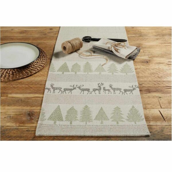 Forest Scene Block Print Table Runner By Walton & Co