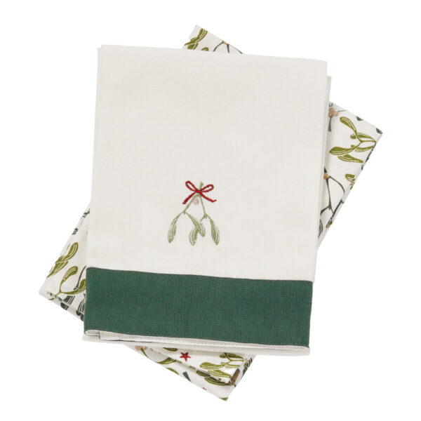 Robin Mistletoe Christmas Kitchen Textiles Tea Towel