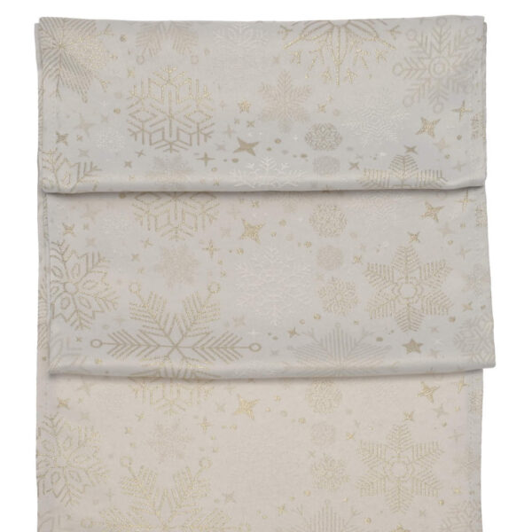 Snowflake Gold Table Runner Close Up Image