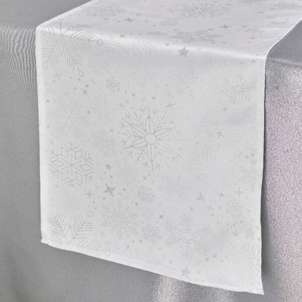 Snowflake Silver Table Runner