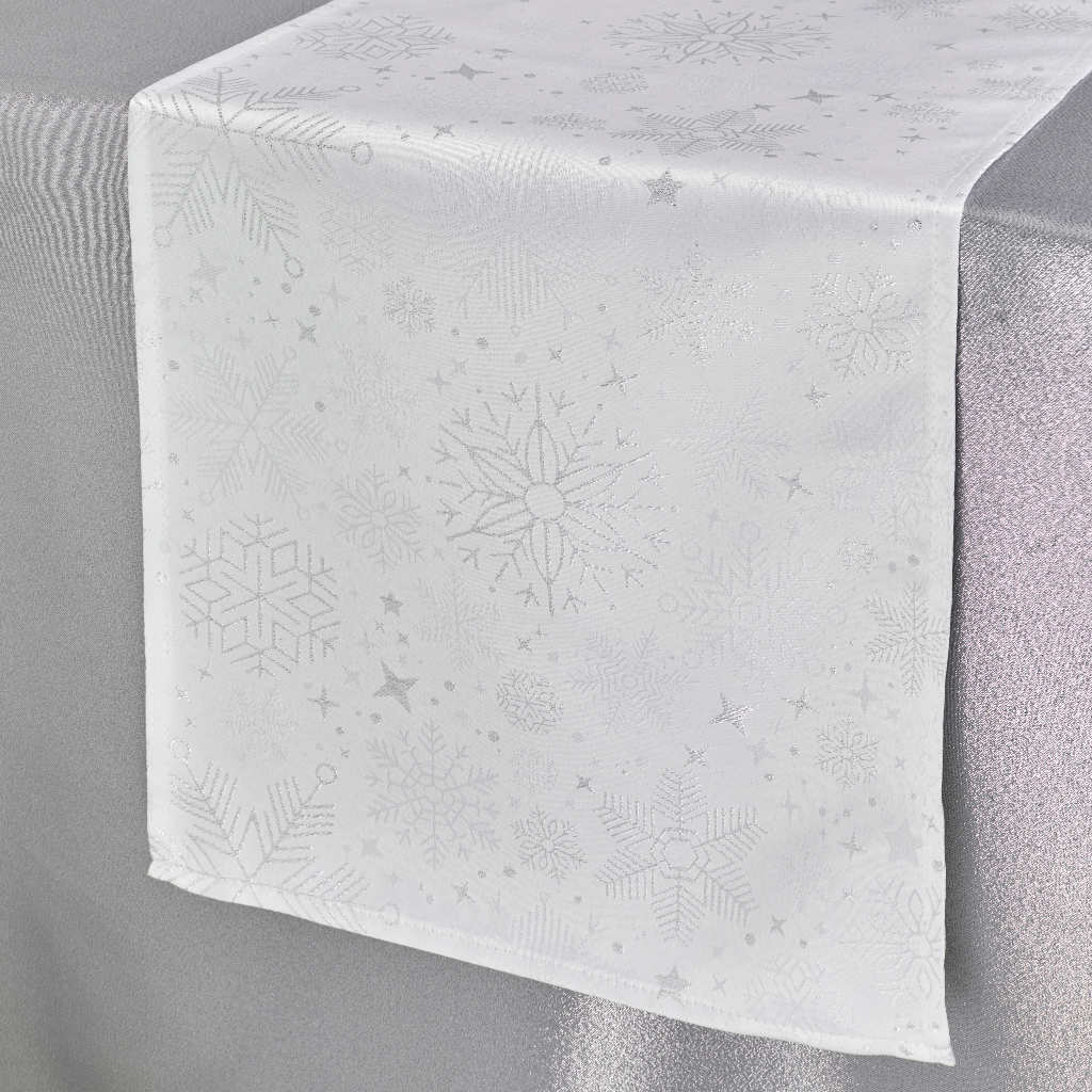 Snowflake Silver Table Runner