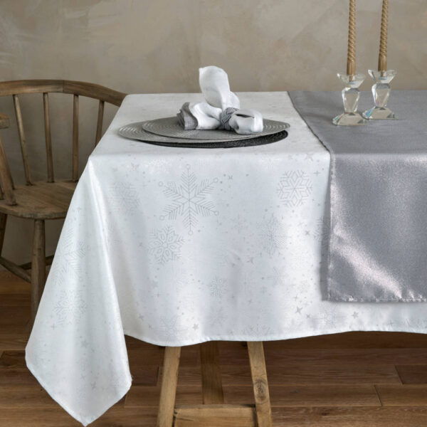 Snowflake Silver Tablecloth