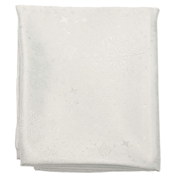 Snowflake Silver Tablecloth Close Up Image