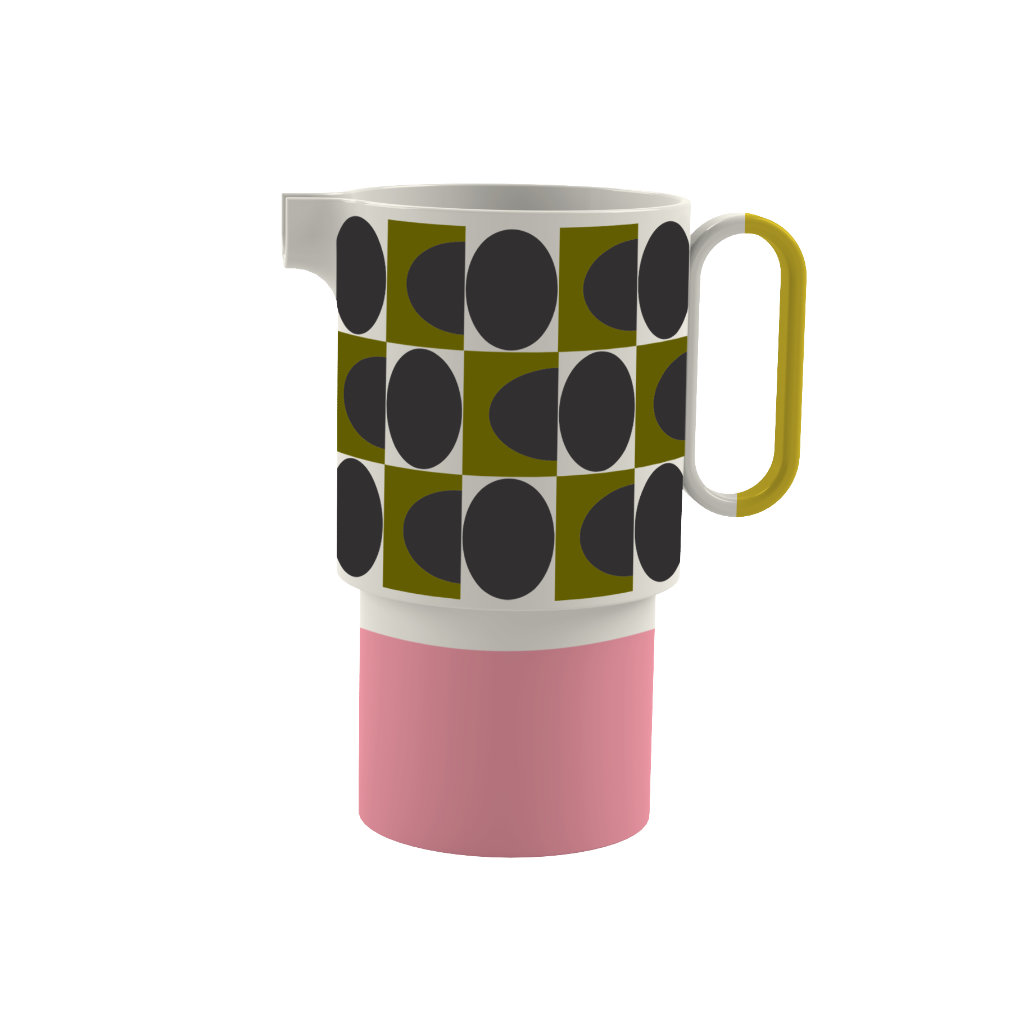 Orla Kiely Pitcher Vase Spot Square Oval Pink