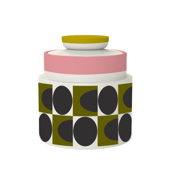 Orla Kiely Storage Jar Spot Square Oval Pink