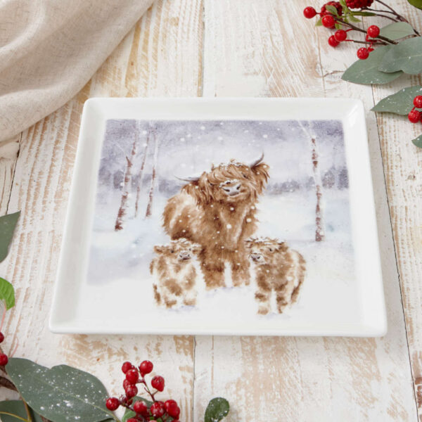 Wrendale Highland Star Cows Square Plate