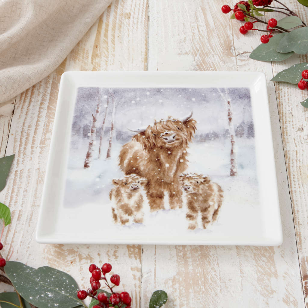 Wrendale Highland Star Cows Square Plate