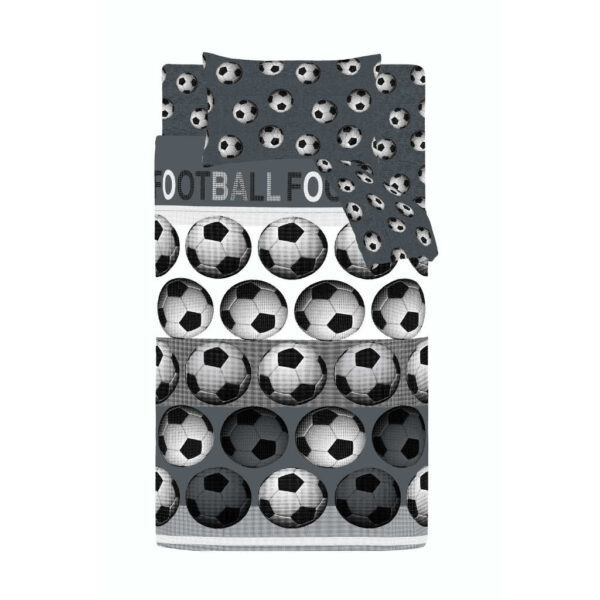 Catherine Lansfield Football Grey Duvet Cover Set Overhead Image