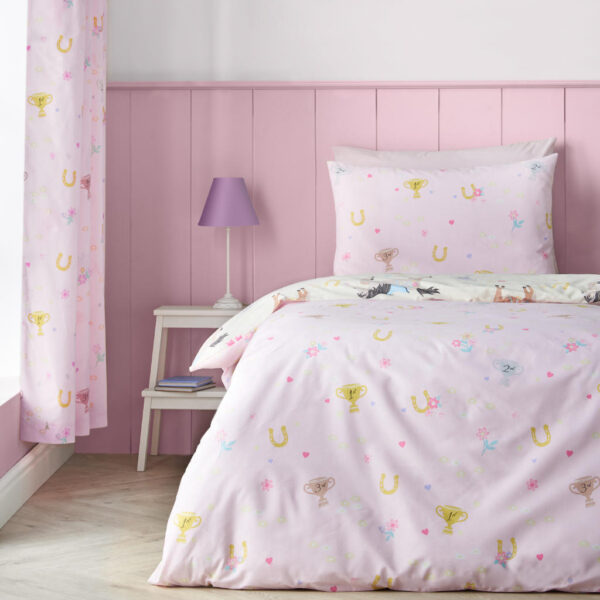 Catherine Lansfield Happy Horses Cream Duvet Cover Set Reverse