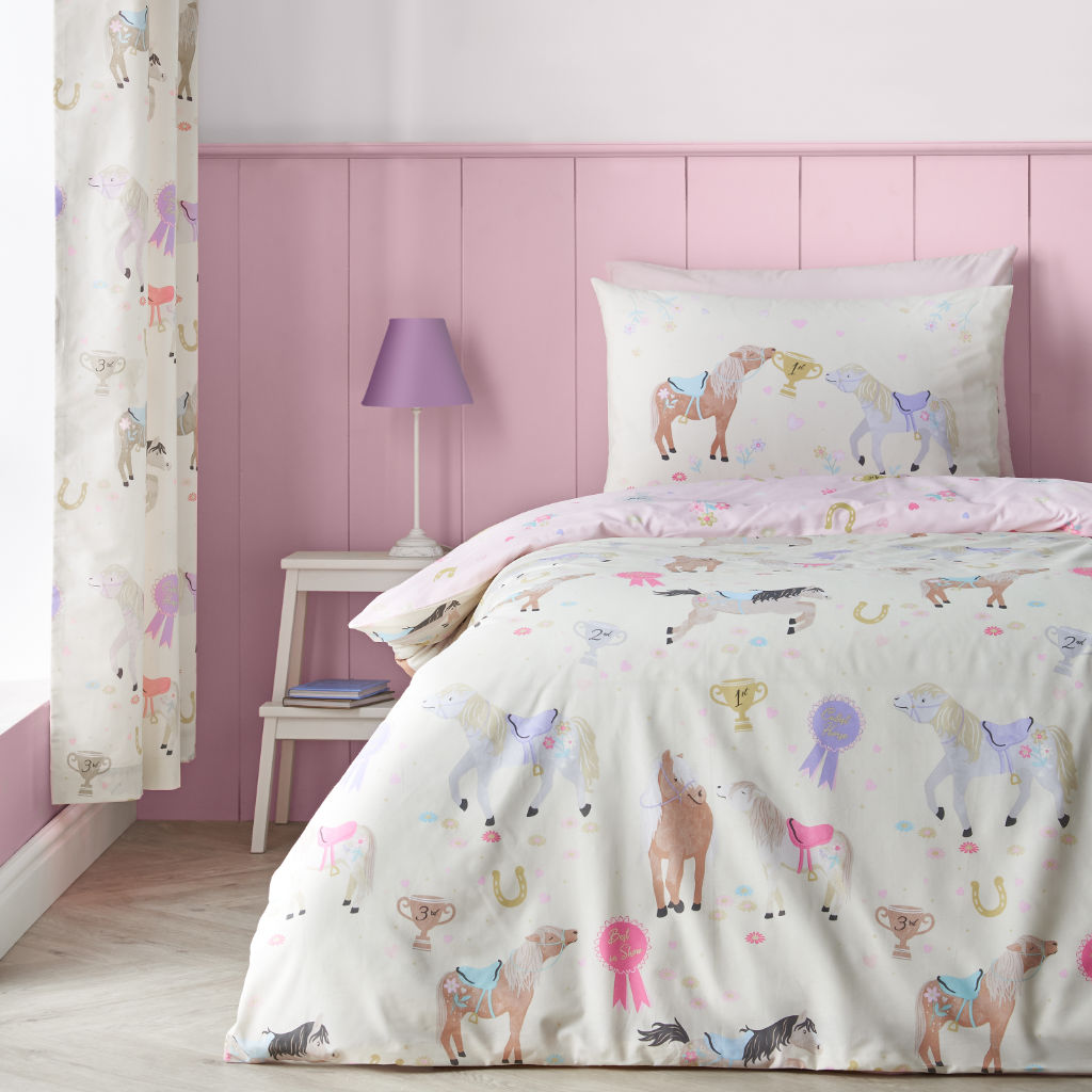 Catherine Lansfield Happy Horses Cream Duvet Cover Set