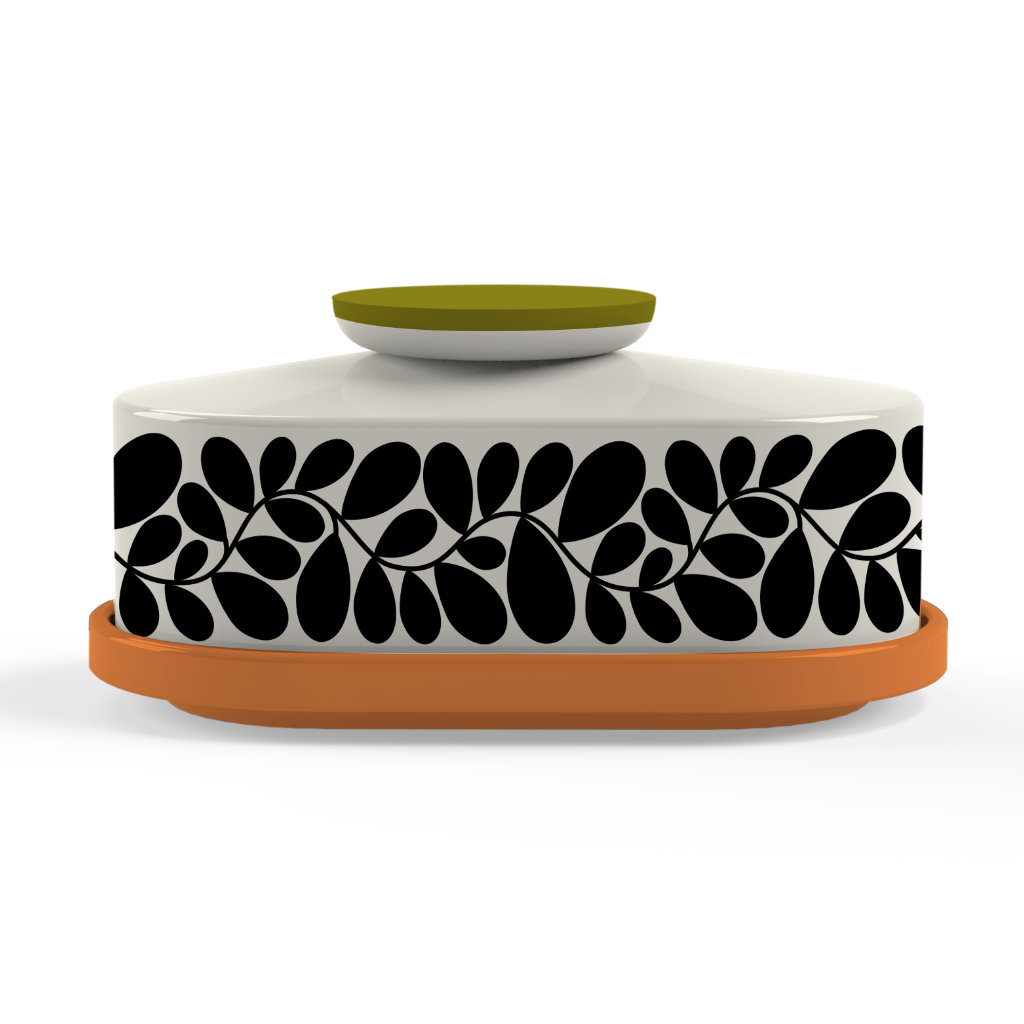 Orla Kiely Butter Dish Sycamore Stripe Orange