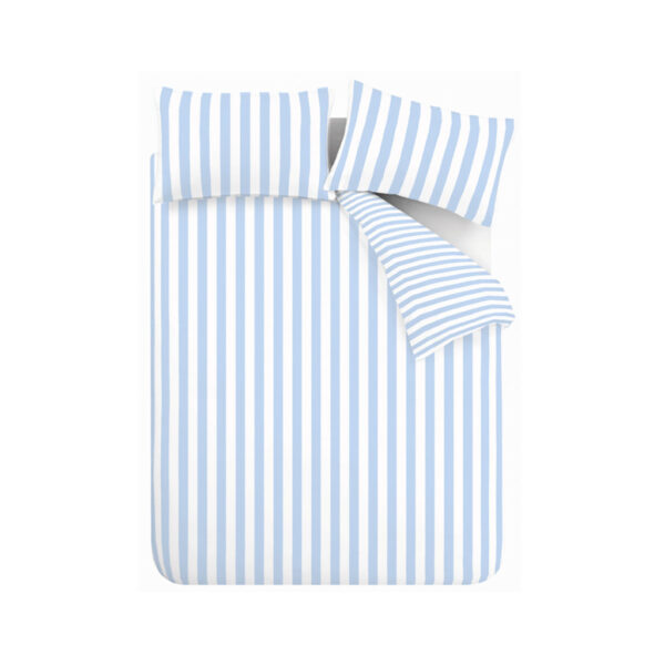 Sassy B Stripe Tease Blue Duvet Cover Set Overhead Image