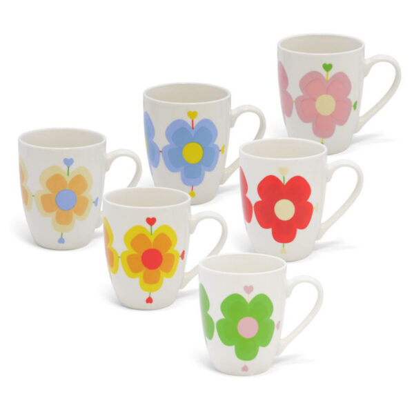 Tipperary Heart Flowers Mug Set 6 Designs