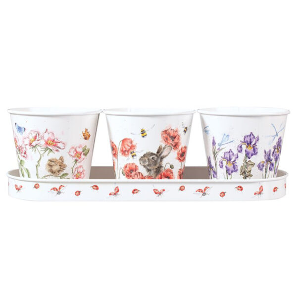 Wrendale Floral Herb Pots and Tray