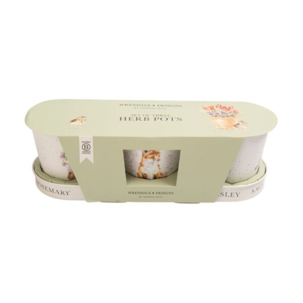 Wrendale Woodland Herb Pots Set of 3 in Packaging