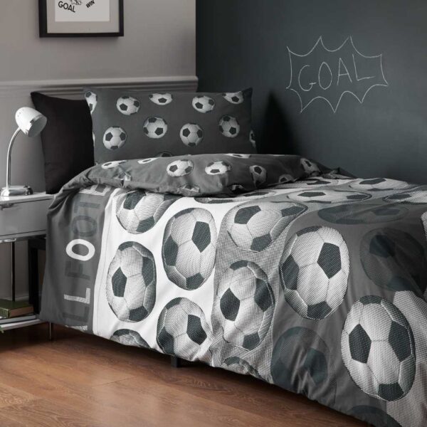 catherine Lansfield Football Grey Duvet Cover Set