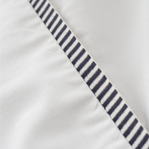 Bianca Contrast Trim Bedding White Black Close Up Trim Detail