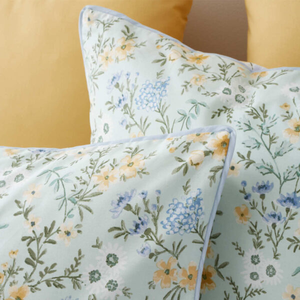 Ditsy Floral Green Bedding Pillowcase Detail
