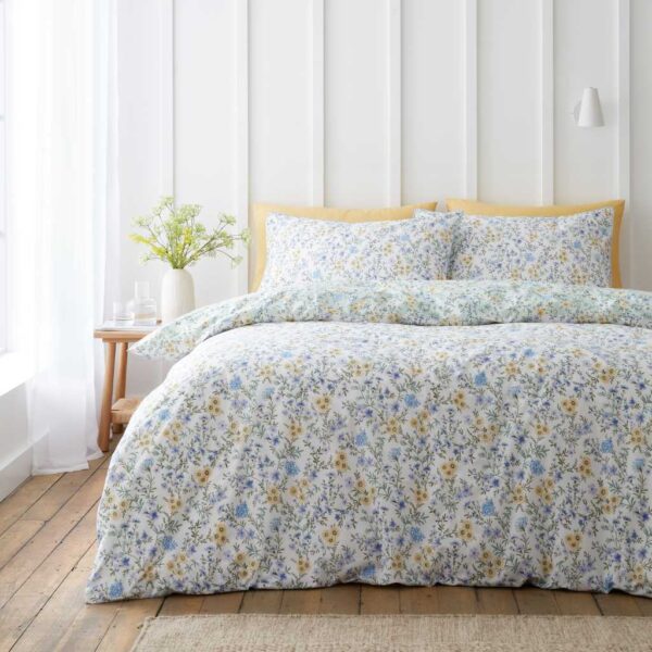 Ditsy Floral Green Bedding Reverse