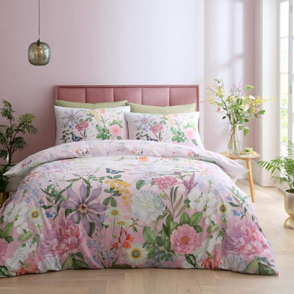 RHS Enchanted Butterfly Garden Pink Duvet Cover Set